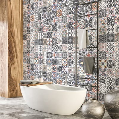 Zelfklevende tegelmuurstickers voor keuken en badkamer - 60 Thazia Azulejos cementtegelstickers - 60 stickers, 15x15cm