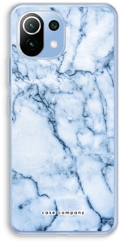 Case Company® - Hoesje geschikt voor Xiaomi Mi 11 Lite hoesje - Blauw marmer - Soft Cover Telefoonhoesje - Bescherming aan alle Kanten en Schermrand