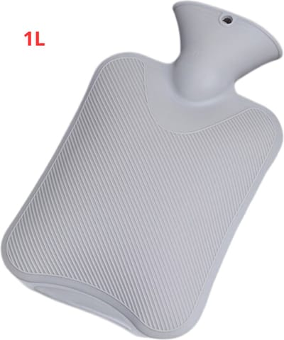 Livano Warmtekruik - Warmwaterzak Met Hoes - Warmwaterkruik - Warmtekussen - Knuffel Kruik - Bag - Grijs - 1 Liter