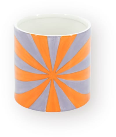 Housevitamin Plantenpot Swirl – Dolomiet – Oranje & Lila– 12,5x12,5x13 cm – Waterdicht – Design Bloempot – Decoratieve Eyecatcher