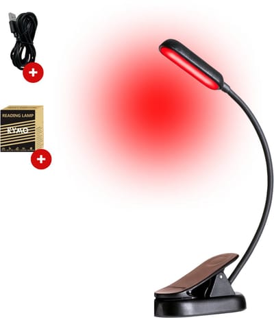 Roodlicht Leeslampje - Stimuleert Melatonine en Bioritme voor Betere Slaap - Leeslampje met klem - Klemlamp voor in Bed - Leeslampje voor Boek - Rood Licht Lamp