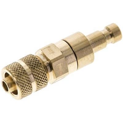 Messing DN 2.7 (Micro) Luchtkoppeling Insteeknippel 4x6 mm Push-On Double Shut-Off - CLP2-N-B-SV-P-4