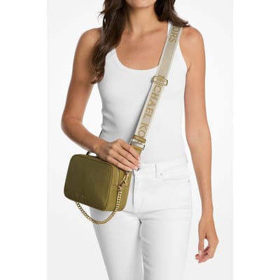 Michael Kors Medium Double Zip Chain Camera Crossbody Denim/plblue Size: OS | Shoulder Bags Outlet | Dames | Bruin