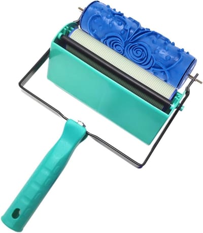 Rubberen Patroon Verfroller 5 Inch - Decoratieve Kunsttextuurroller voor Muur en Plafonds - Herbruikbaar - Prachtige Patronen - Oude Meubels - Inpakpapier - ZZ0077 Bloem