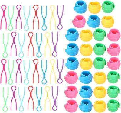 Spoelhouders Clips - Onderdraad Houders - Draad Spoel Organiseren - Siliconen en Plastic - 60 Stuks - Willekeurige Kleur