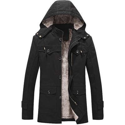Herfst en Winter Nieuwe Herenjas Trenchcoat Sportief Casual Gewassen Puur Katoen Fleece Jas Heren Trend 5XL