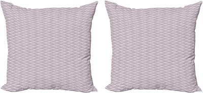 ABAKUHAUS Paarse decoratieve kussenhoez 2-pack, geïnspireerd op zeegolv 40x40 cm, lichtroze paars