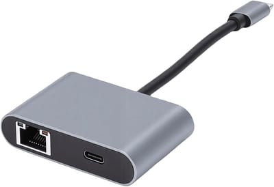 Netwerk Adapter - Ethernet Dongle - Snelle Internet Verbinding - PD Opladen Ondersteuning - 25 Gbps - Zilver