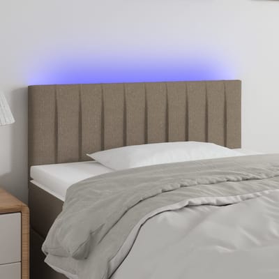 vidaXL - Hoofdbord - LED - 80x5x78/88 - cm - stof - taupe