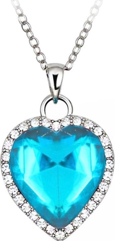 Fako Bijoux® - Ketting - Hart Of The Ocean - Titanic - Aqua