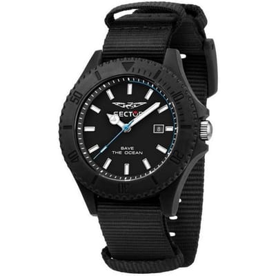 Montre Homme Sector Save The Ocean Cadran Noir Mat Quartz R3251539002 noir