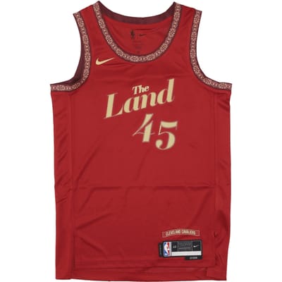 Basketbaltanktop voor heren Nba City Edition 2023/24 Dri-fit Swingman Jersey nr. 45 Donovan Mitchell Clecav Team Crimson