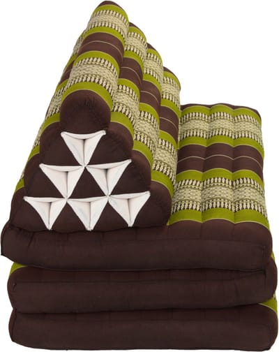 Fine Asianliving Thais Kussen Meditatie Driehoek Vloer Ligmat Yoga Uitklapbaar Kapok 80x190x7cm XXXL Groen Meditatie Mat Matras