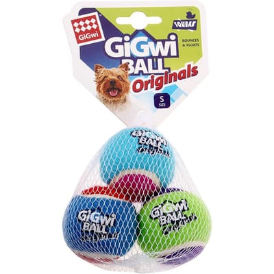 3 Stuks Interactieve Piepende Tennisbal Voor Honden - Hoge Stuit en Duurzaam Rubberen Speelgoed Voor Uren Plezier en Beweging(M) (as the picture,S)