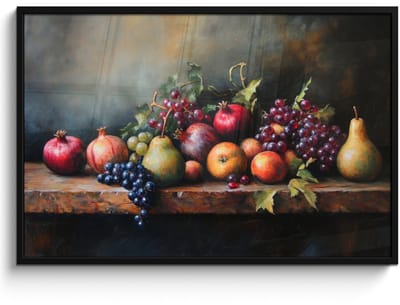 Poster in lijst - Fotolijst 120x80 cm - Posters - Rustiek - Stilleven - Fruit - Posterlijst zwart - Decoratie - Wanddecoratie woonkamer - Muurdecoratie slaapkamer