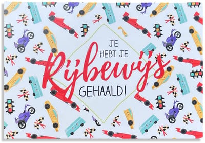 Rijbewijs Gehaald! - Wenskaart - 12x17cm - Gevouwen kaart inclusief envelop - Geslaagd