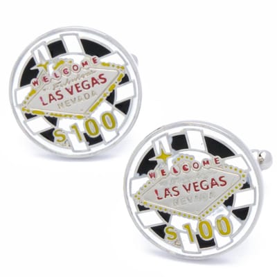 Manchetknopen - Las Vegas Wit en Blauw
