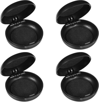 VHV - Oordopjeshouder - ronde mini opbergdoos 4 stuks - ABS doosje met koord - voor oordopjes, pillen en kleine accessoires