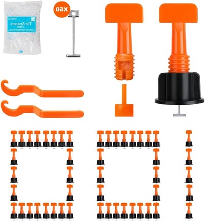 Complete Tegel Niveau Systeem Kit van 100 Stukken - Herbruikbaar Tegel Compensatiesysteem voor Vloeren en Muren, Ideaal voor Doe-Het-Zelf Projecten en Bouwtoepassingen