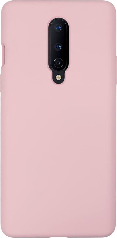 BMAX Siliconen hard case hoesje geschikt voor Oneplus 8 - Hard Cover - Beschermhoesje - Telefoonhoesje - Hard case - Telefoonbescherming - Lichtroze