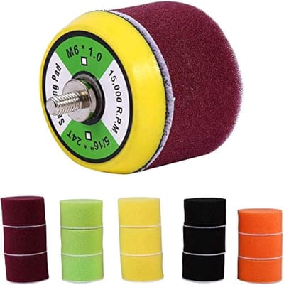 Dailygoods- Polierschijf 50mm - Polijstpads 16 Stuks - Kleefschijf - Polijstpad Set - Voor Air Sander - M6X1 Draad