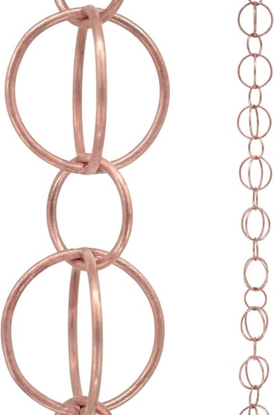 Regenketting Decoratief - Waterafvoer Ketting - Tuin Verfraaien - Met Ophanghaak - 3 Meter - Koperkleurig