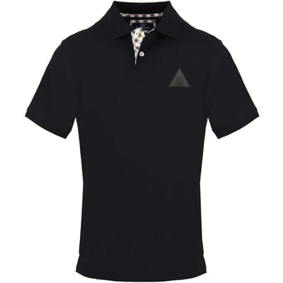 Aquascutum Heren Poloshirt met Kraag en Korte Mouwen (Zwart)