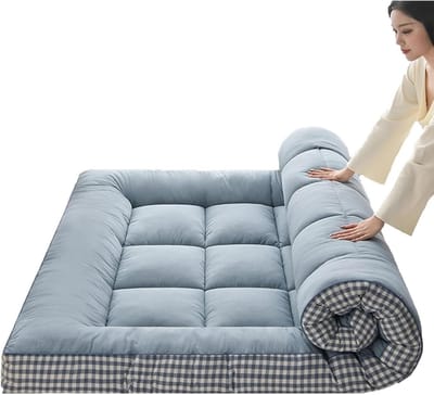 Vouwmatras - Futonmatras Slaapmat - Comfortabel Slapen - Draagbaar en Opvouwbaar - 100x200cm - Grijs