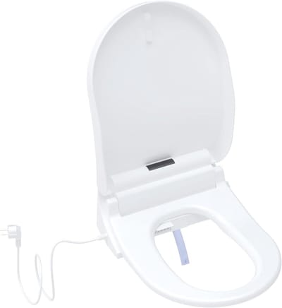 Wc-bril met wasfunctie - Bidet toiletbril - Persoonlijke hygiëne - Dubbele sproeiers warme lucht - Rond model - Wit