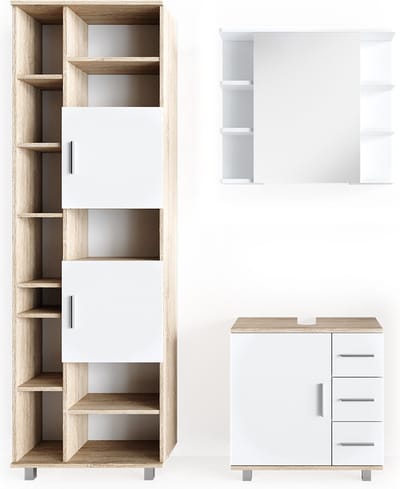Vicco Badkamermeubel set Ilias, Sonoma, 3-delig