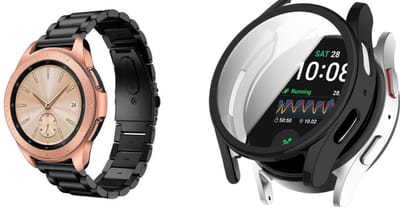 Strap-it Smartwatch band 20mm + Screenprotector - stalen band geschikt voor Samsung Galaxy Watch 7 40mm / Watch 6 40mm / Watch 5 40mm / Watch 4 40mm / Watch FE - Zwart