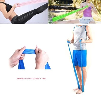 Akyol - Weerstand Band - Lengte 1,5 meter - sporten - Blauw - Thuis sporten- yoga -weerstand band -yoga band -pilates band -weerstand band voor yoga -sporten -- yoga band -sportband -yoga elastiek band