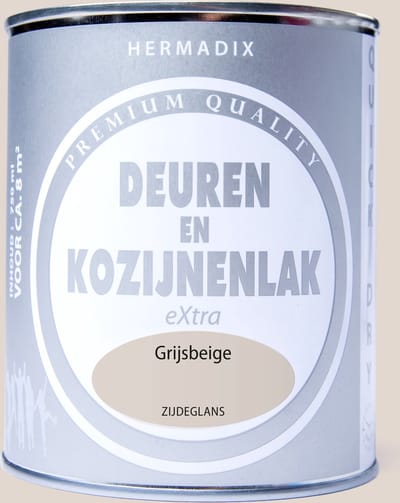 Hermadix deuren & kozijnen lak zijdeglans grijsbeige - 750 ml.