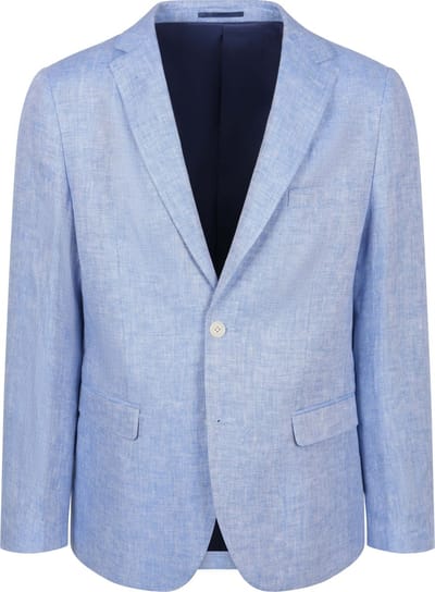 Suitable Blazer Linnen Panama Lichtblauw - Maat 46 - Heren blazer