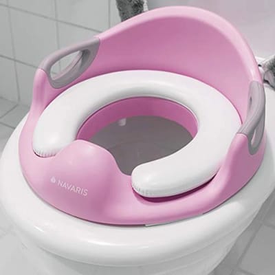 Universele toiletbril voor kinderen - WC reducer - Draagbare toiletbril met handvaten - Antislip - Roze