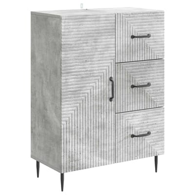 vidaXL - Dressoir - met - lade - Betongrijs - 66 - x - 34,5 - x - 89,5 - cm - Bewerkt - hout