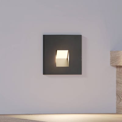 Arcchio LED inbouwlamp Vexi, 7,5 cm x 7,5 cm, zwart, CCT