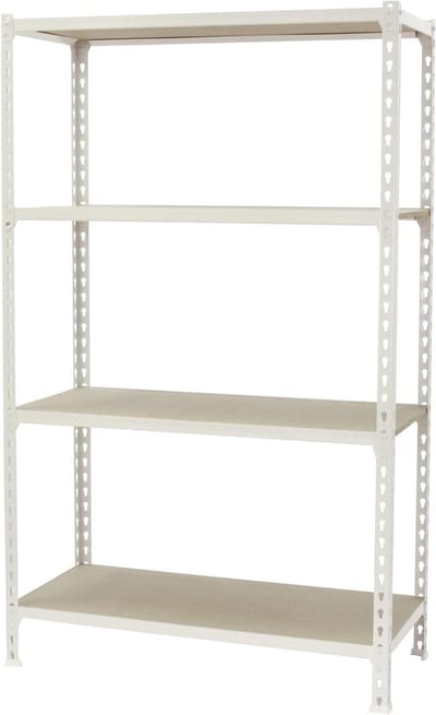 Stellingkast Metaal - Opslagrek Robuust - Garage Opslag - Verstelbare Niveaus - 1500x900x500 mm - Wit Hout