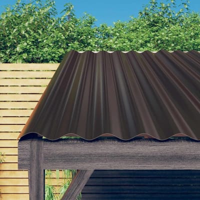 Dakplaten - Golfplaten - Dakbedekking Plaatsen - Verzinkt Staal - 100 x 36 cm - Bruin