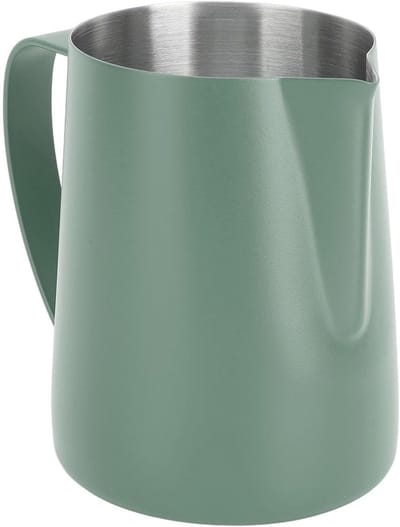 Melkkan van RVS 480 ml met Binnenmaat voor Barista, Perfect voor Cappuccino en Espresso, Donkergroen