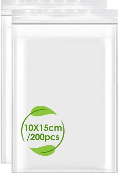 Dailygoods- Plastic Zakken Hersluitbaar - 200 Stuks - 10 x 15 cm - Verzegelde Opbergtas - Duurzaam - Waterdicht - Opbergzakken