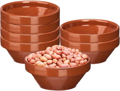 La Dehesa Soepkommen / serveer schaaltje - 8x - terracotta - D15 x 6 cm - aardewerk - Spaanse sfeer - 600 ml