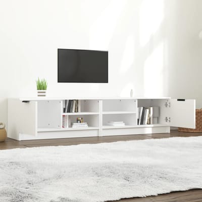 vidaXL - Tv-meubels - 2 - st - 80x35x36,5 - cm - bewerkt - hout - wit