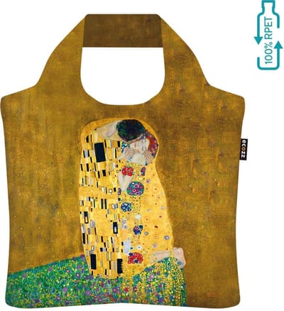 Ecozz tas - The Kiss - Gustav Klimt - met rits - 46x41 cm