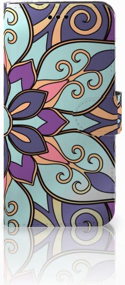 Book Case voor Huawei P10 Lite Hoesje Purple Flower
