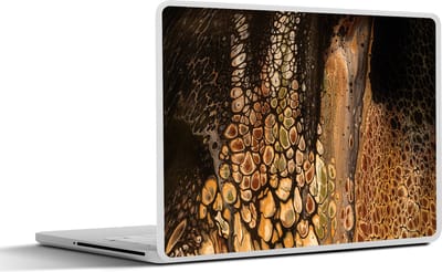 Laptop sticker - 13.3 inch - Acrylverf - Bruin - Pouring Paint - 31x22,5cm - Laptopstickers - Laptop skin - Cover
