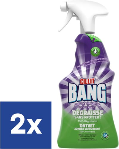 Cillit Bang - Keukenreiniger - Spray - Ontvet Zonder Schrobben - 750ml x 2