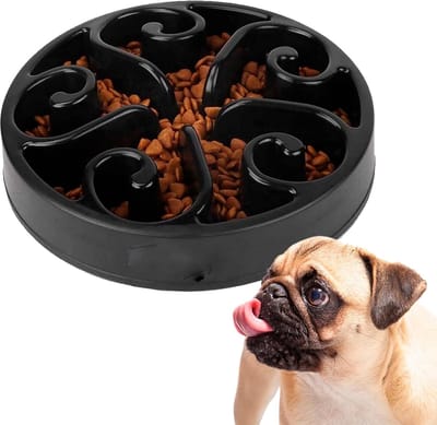 Famanu – Anti-schrok voerbak voor honden en katten - voorkomt morsen en condensvorming - geschikt voor kleine - middelgrote en grote huisdieren - interactief ontwerp - grijs