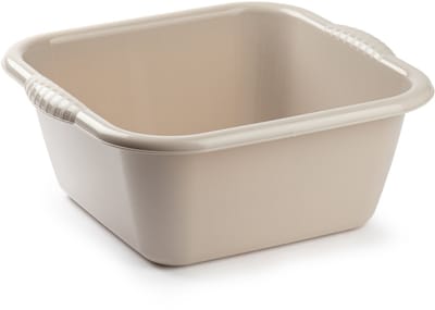 Plasticforte teiltje/afwasbak - vierkant - kunststof - 25 liter - 49 x 47 x 20 cm - beige - huishoud teilen - spoelbak