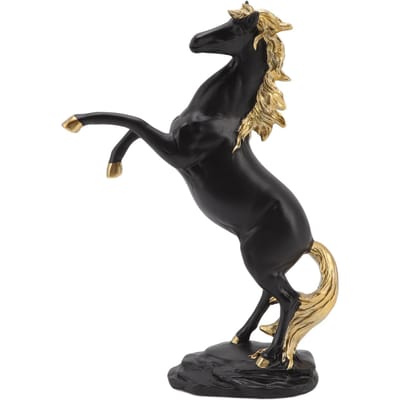Paard Sculptuur Ornament Decoratief Gunstig Rijkdom Ambacht Hars Staand Paard Beeld voor Kast black